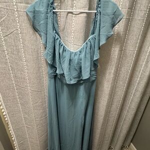 Ever-Pretty Women's Elegant Off The Shoulder Side Split High Waist Chiffon Dress